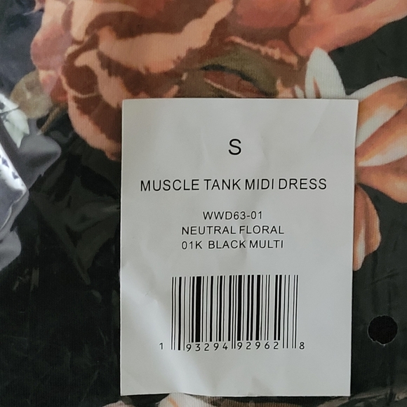 WeWoreWhat muscle tank midi dress longer length floral print Size small NWT - Picture 6 of 6